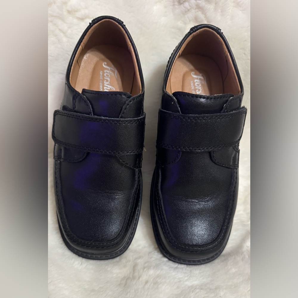Florsheim Kids Black Leather Dress Shoes Wide width